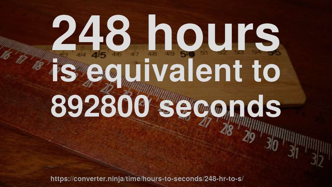 248 hours is equivalent to 892800 seconds