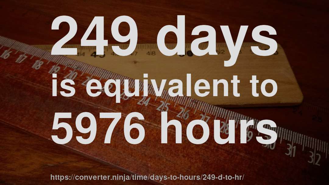 249 days is equivalent to 5976 hours