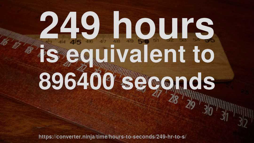 249 hours is equivalent to 896400 seconds