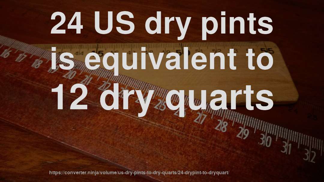 24 US dry pints is equivalent to 12 dry quarts