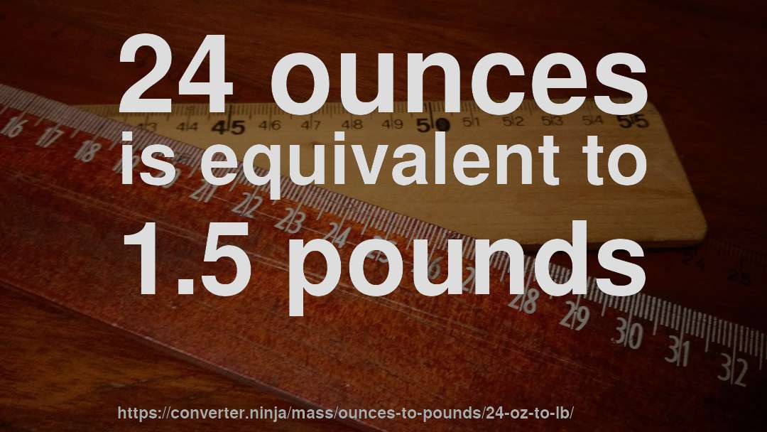 24 ounces is equivalent to 1.5 pounds