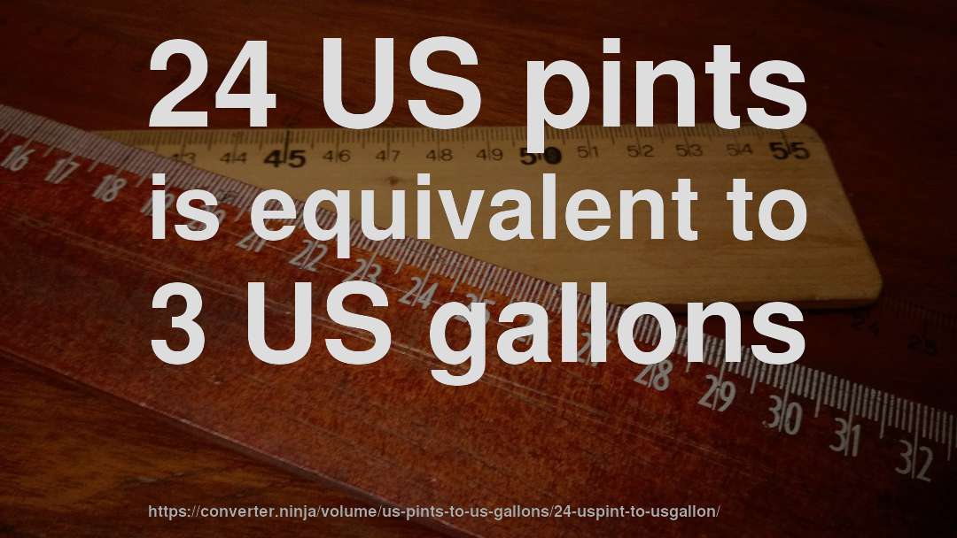 24 US pints is equivalent to 3 US gallons