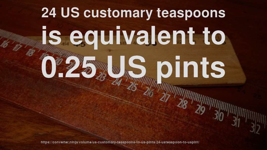 24 US customary teaspoons is equivalent to 0.25 US pints