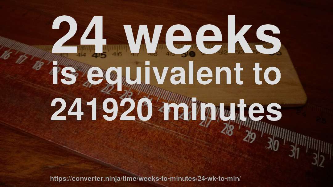 24 weeks is equivalent to 241920 minutes
