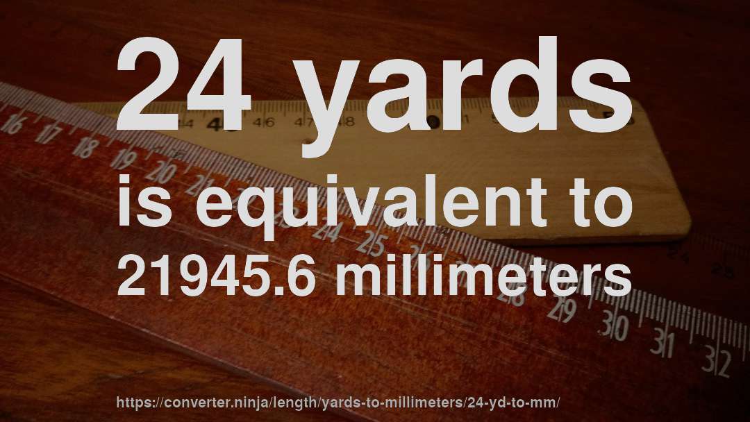 24 yards is equivalent to 21945.6 millimeters