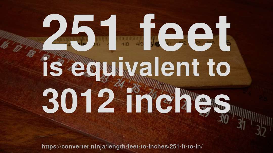 251 feet is equivalent to 3012 inches