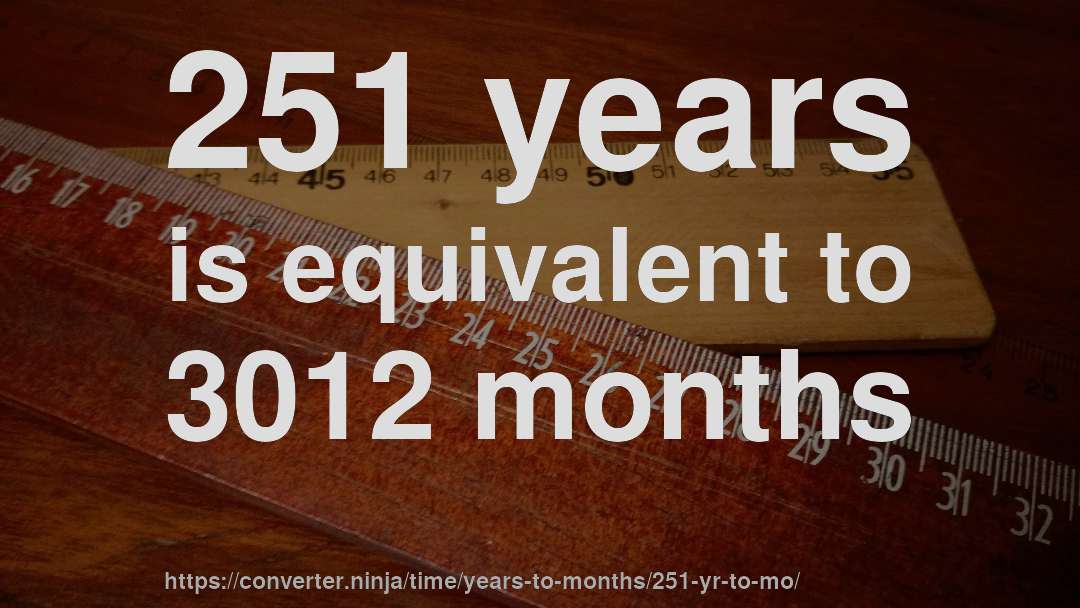 251 years is equivalent to 3012 months