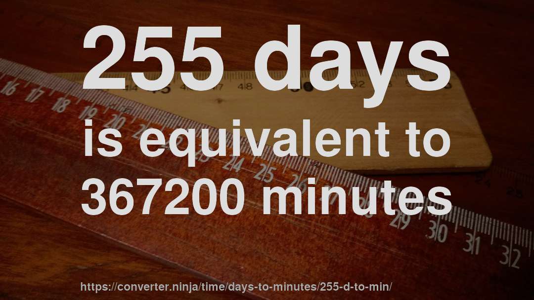 255 days is equivalent to 367200 minutes
