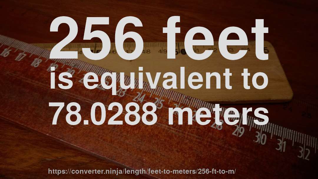 256 feet is equivalent to 78.0288 meters