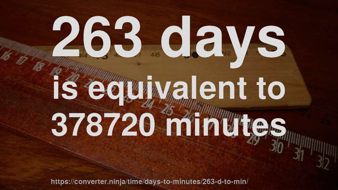 263 days is equivalent to 378720 minutes