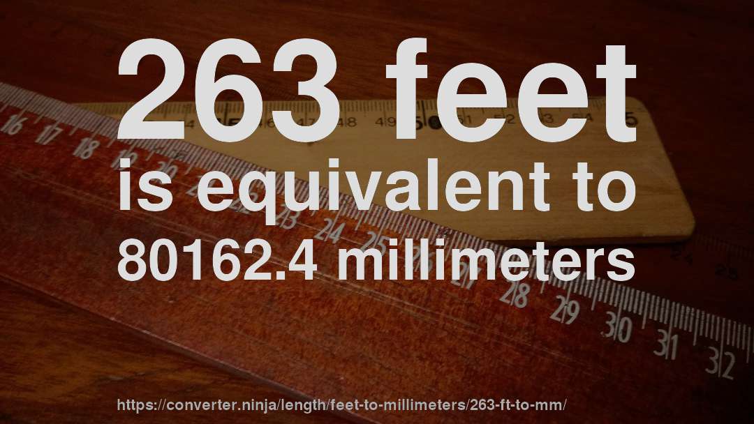 263 feet is equivalent to 80162.4 millimeters