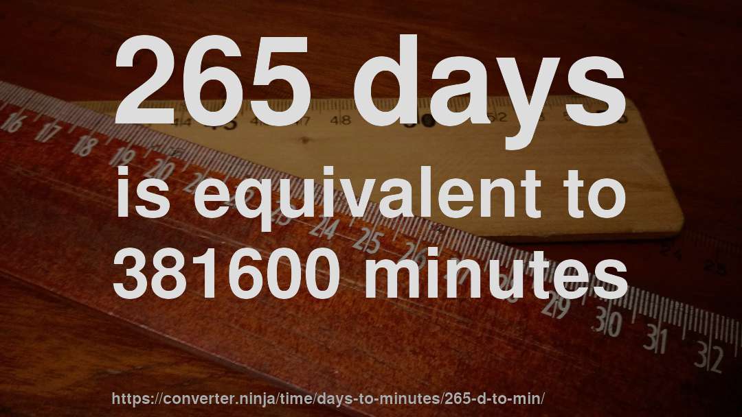 265 days is equivalent to 381600 minutes