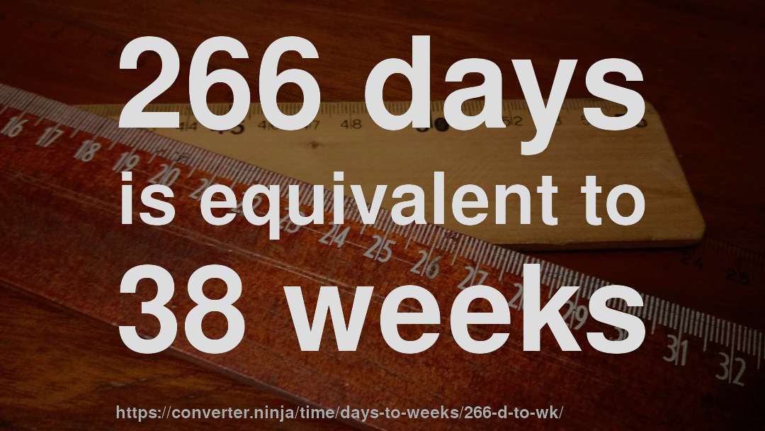 266 days is equivalent to 38 weeks