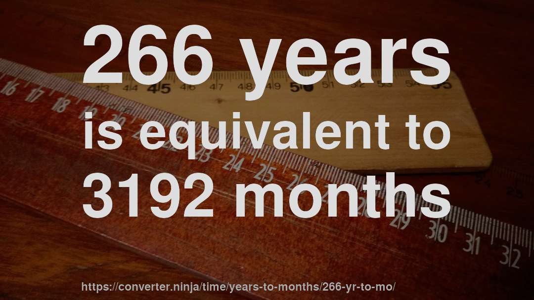 266 years is equivalent to 3192 months