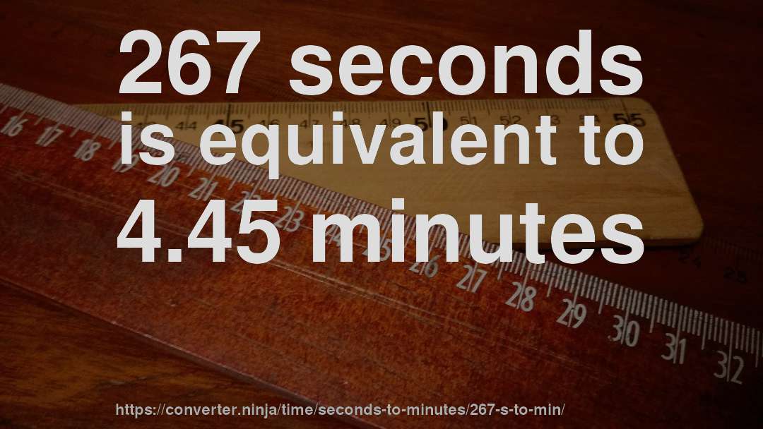 267 seconds is equivalent to 4.45 minutes