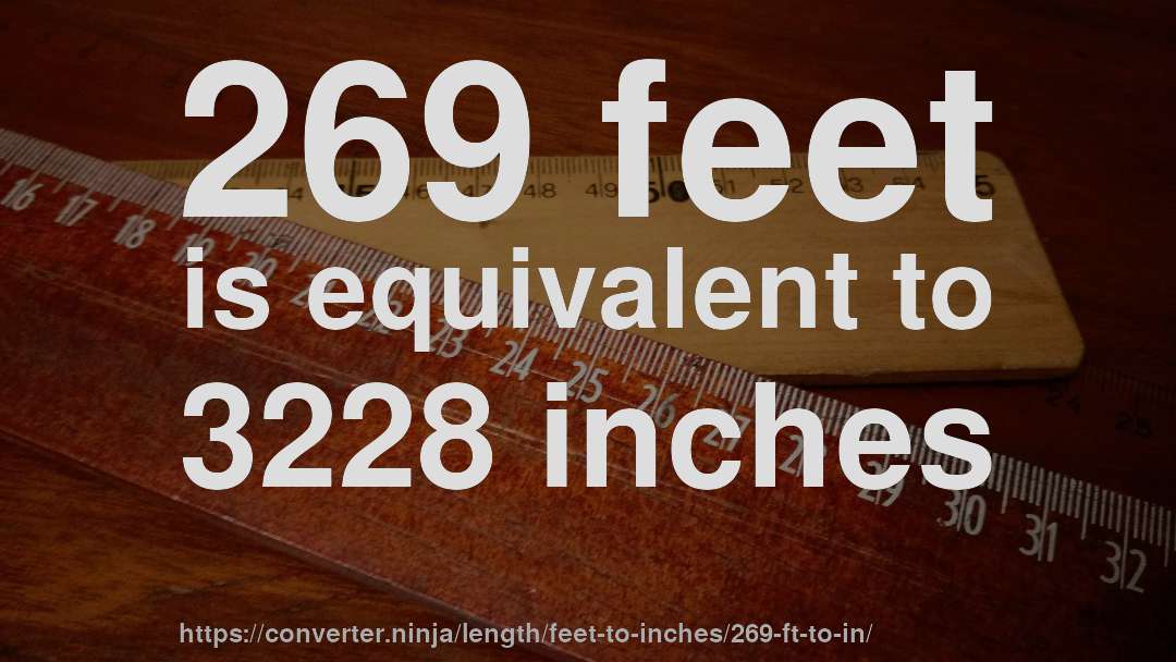 269 feet is equivalent to 3228 inches