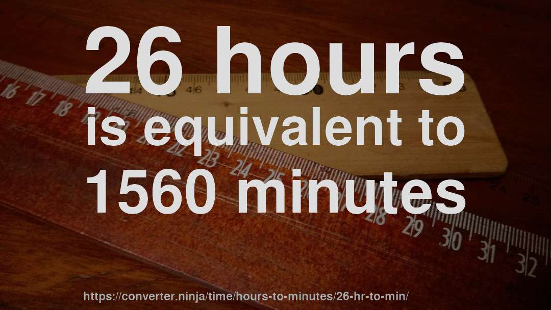 26 hours is equivalent to 1560 minutes