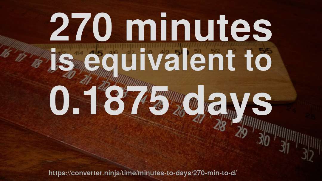 270 minutes is equivalent to 0.1875 days