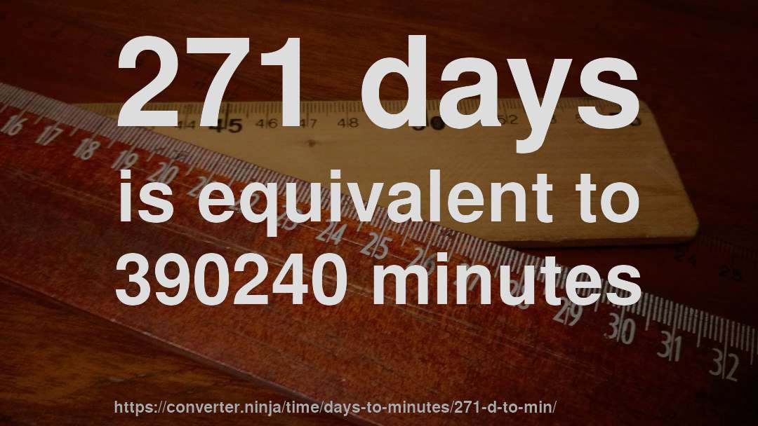 271 days is equivalent to 390240 minutes