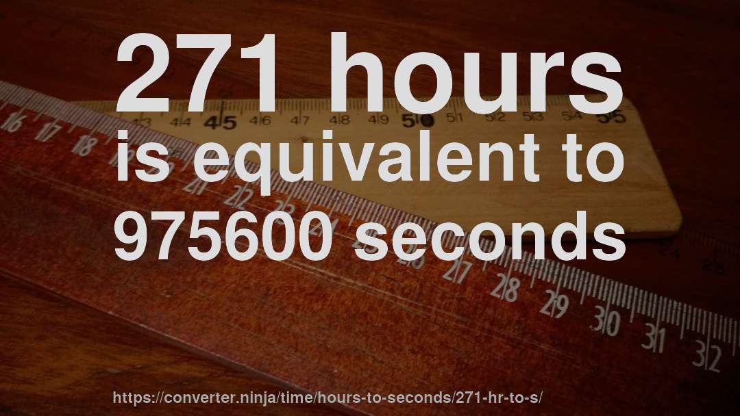 271 hours is equivalent to 975600 seconds