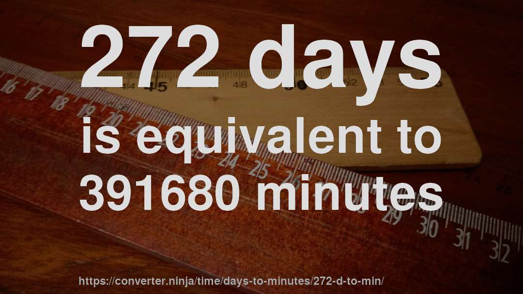 272 days is equivalent to 391680 minutes
