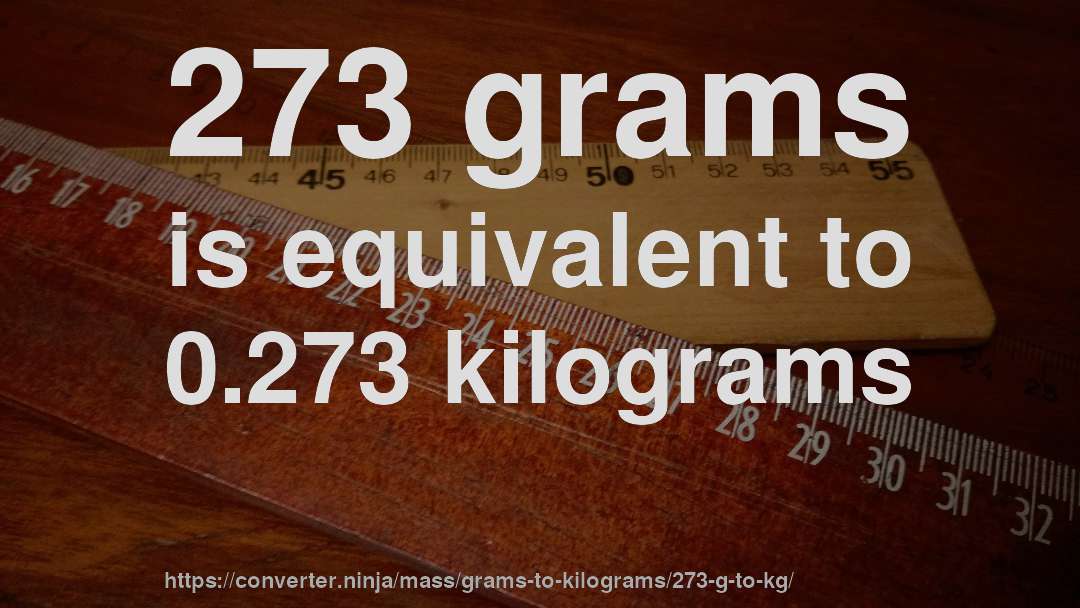 273 grams is equivalent to 0.273 kilograms