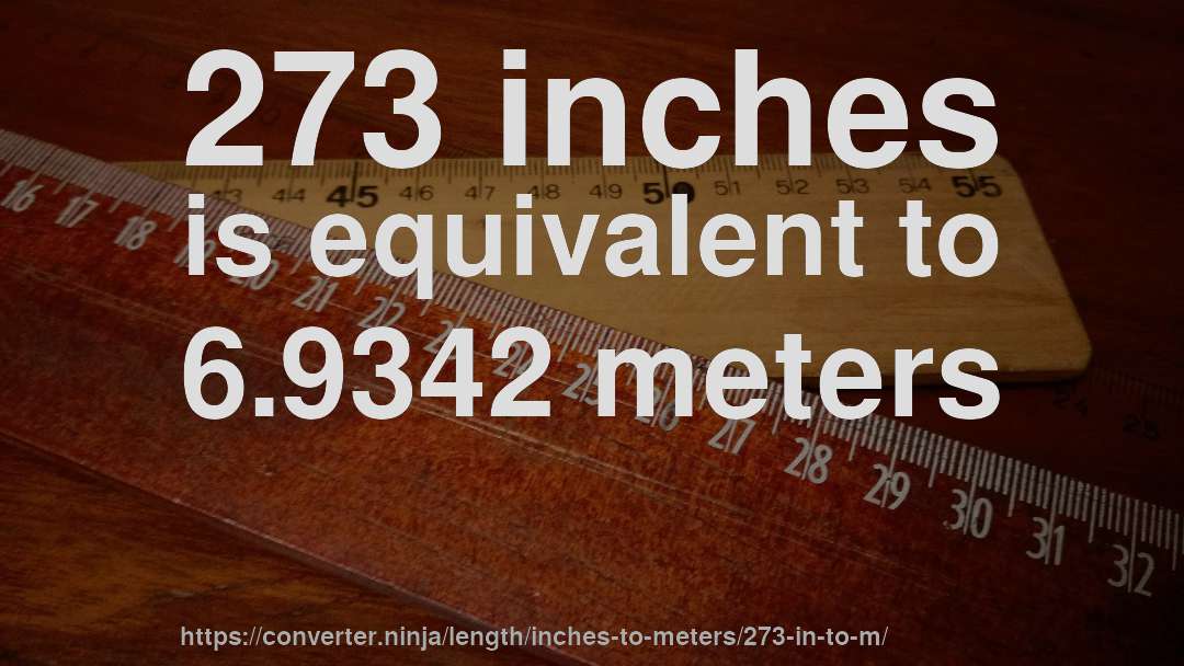 273 inches is equivalent to 6.9342 meters