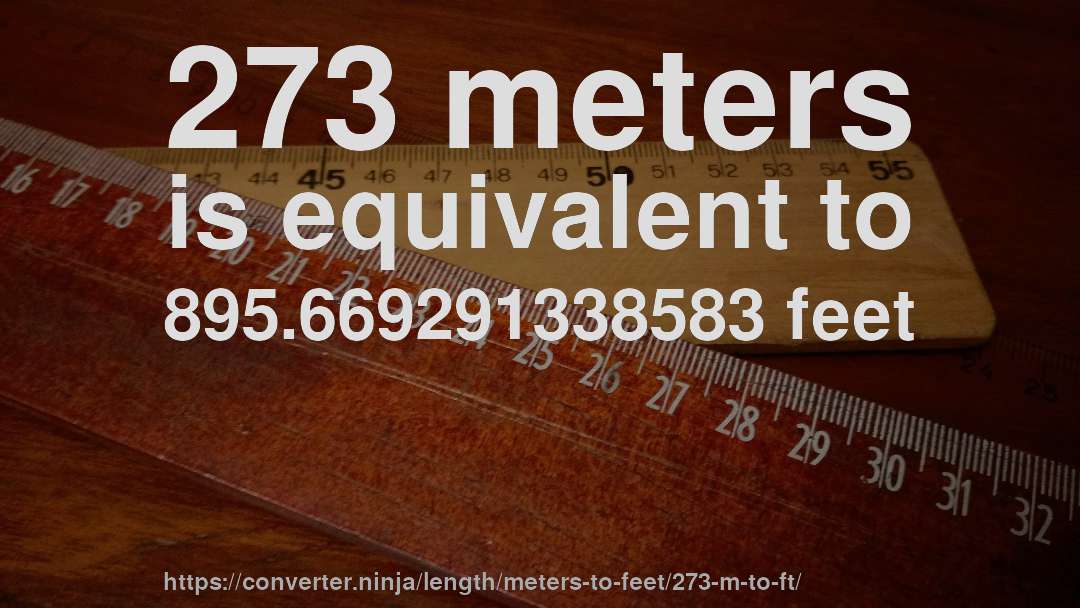 273 meters is equivalent to 895.669291338583 feet