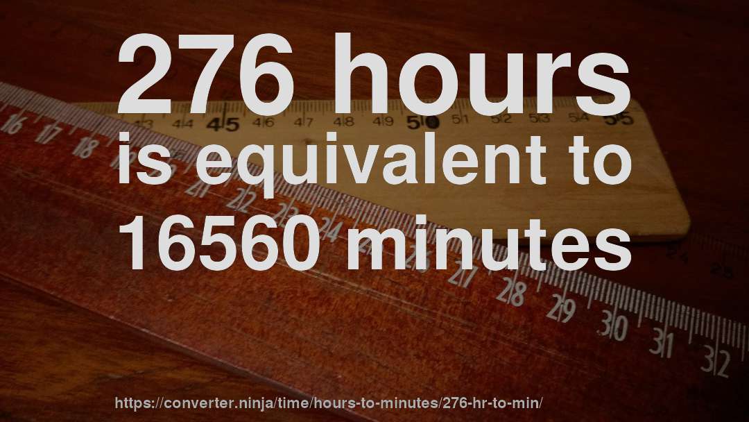 276 hours is equivalent to 16560 minutes