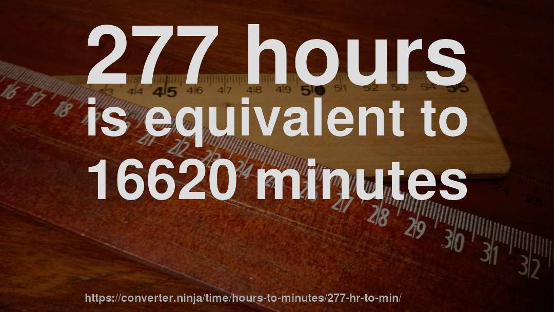 277 hours is equivalent to 16620 minutes