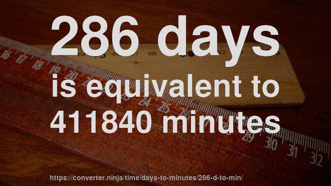 286 days is equivalent to 411840 minutes