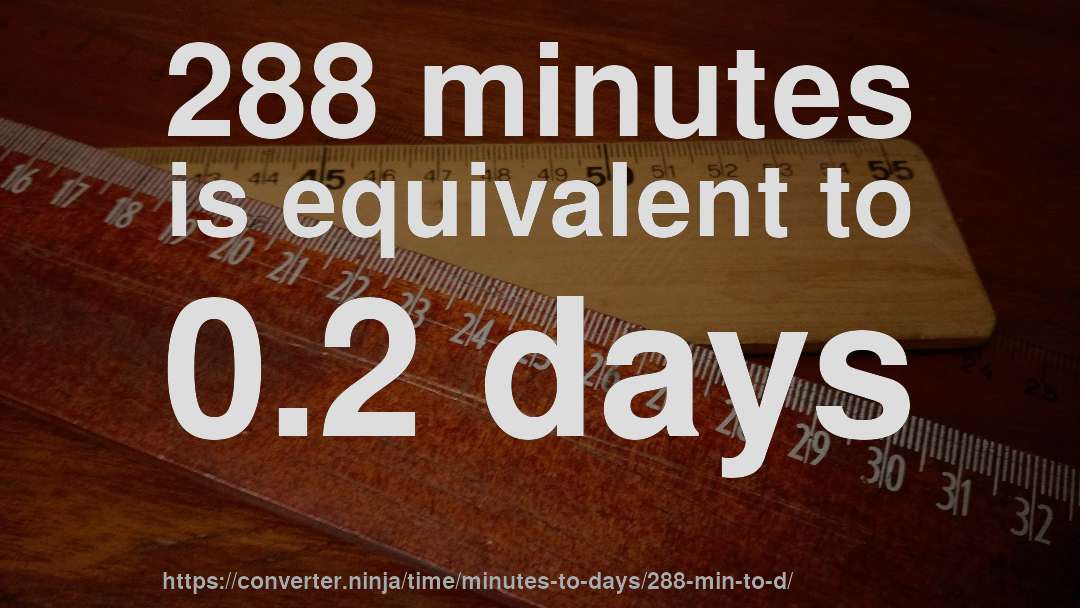 288 minutes is equivalent to 0.2 days