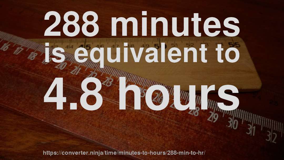 288 minutes is equivalent to 4.8 hours