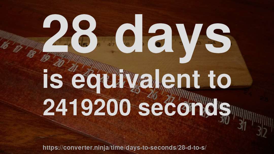 28 days is equivalent to 2419200 seconds