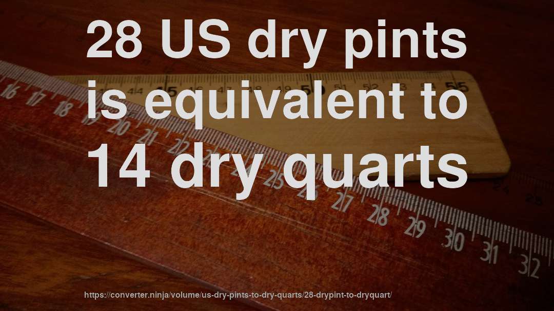 28 US dry pints is equivalent to 14 dry quarts