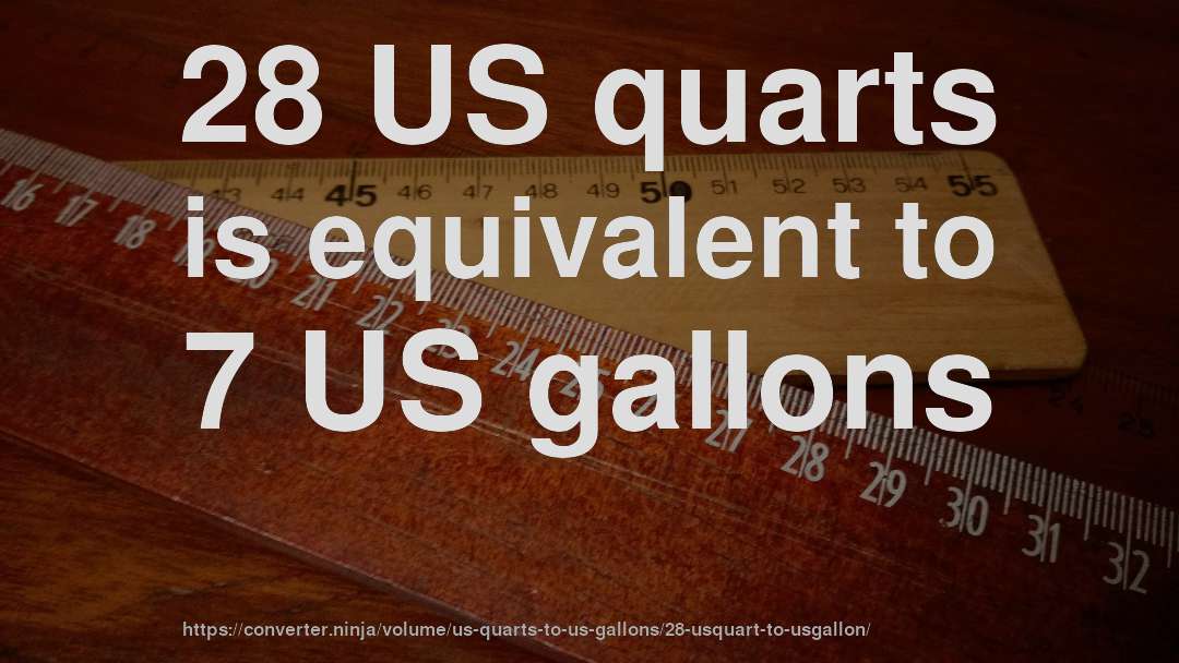 28 US quarts is equivalent to 7 US gallons