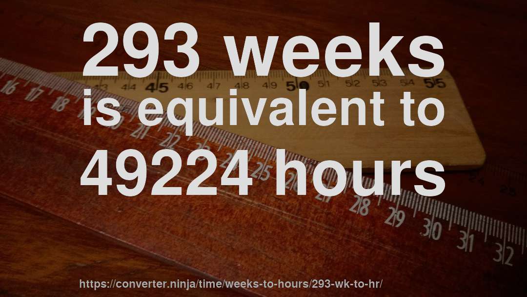 293 weeks is equivalent to 49224 hours
