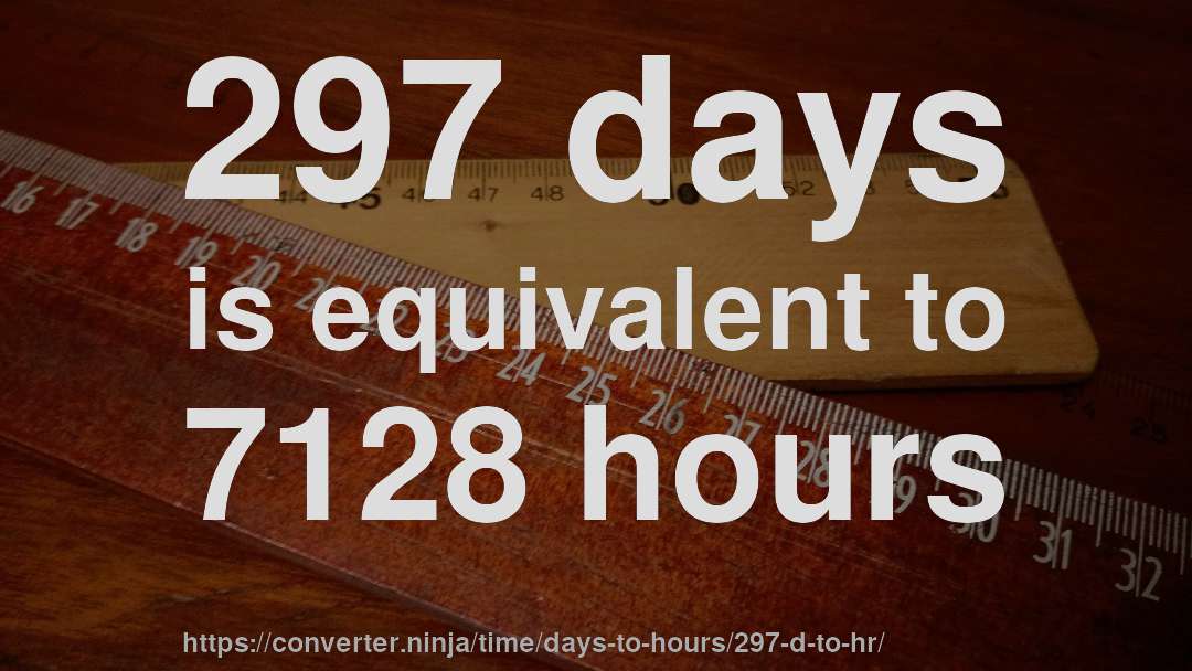 297 days is equivalent to 7128 hours