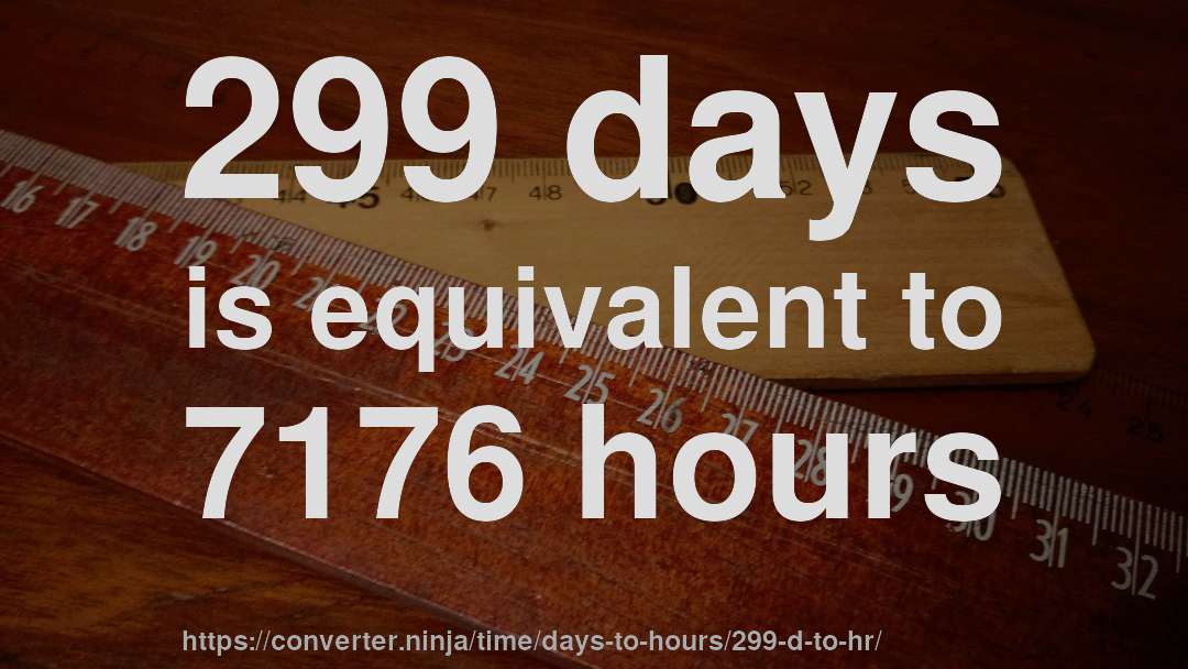 299 days is equivalent to 7176 hours