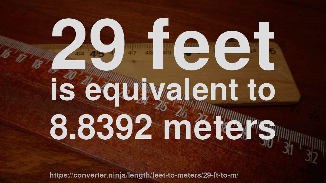 29 feet is equivalent to 8.8392 meters