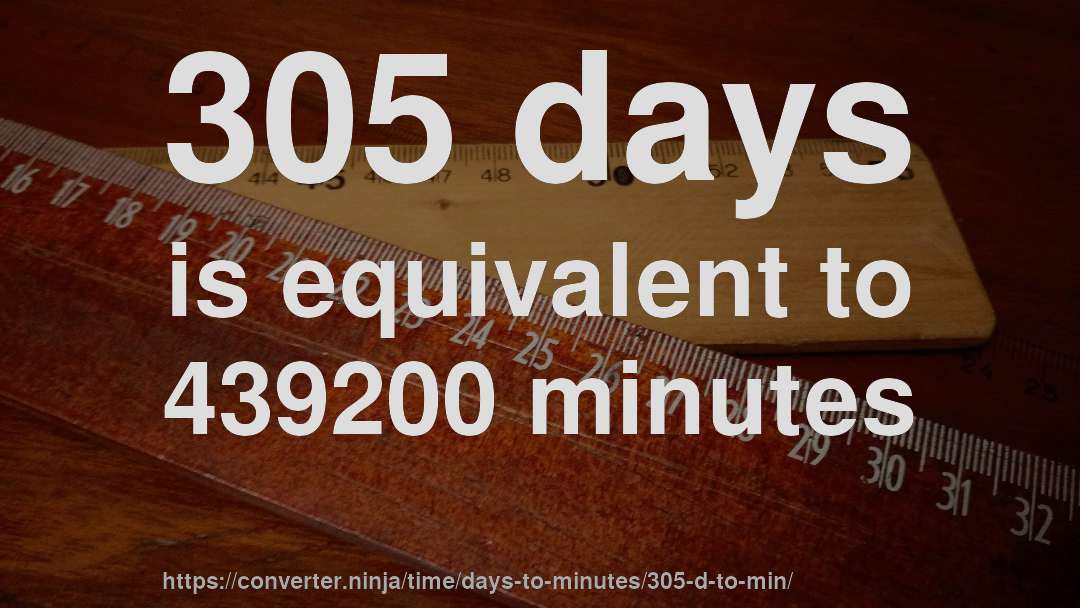 305 days is equivalent to 439200 minutes