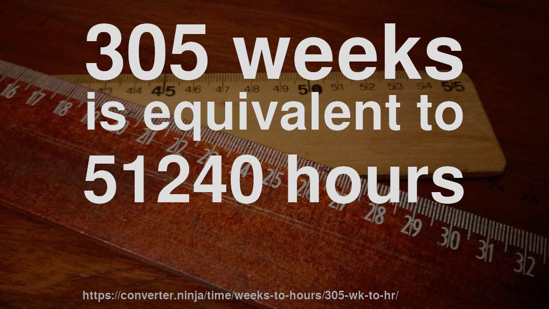 305 weeks is equivalent to 51240 hours
