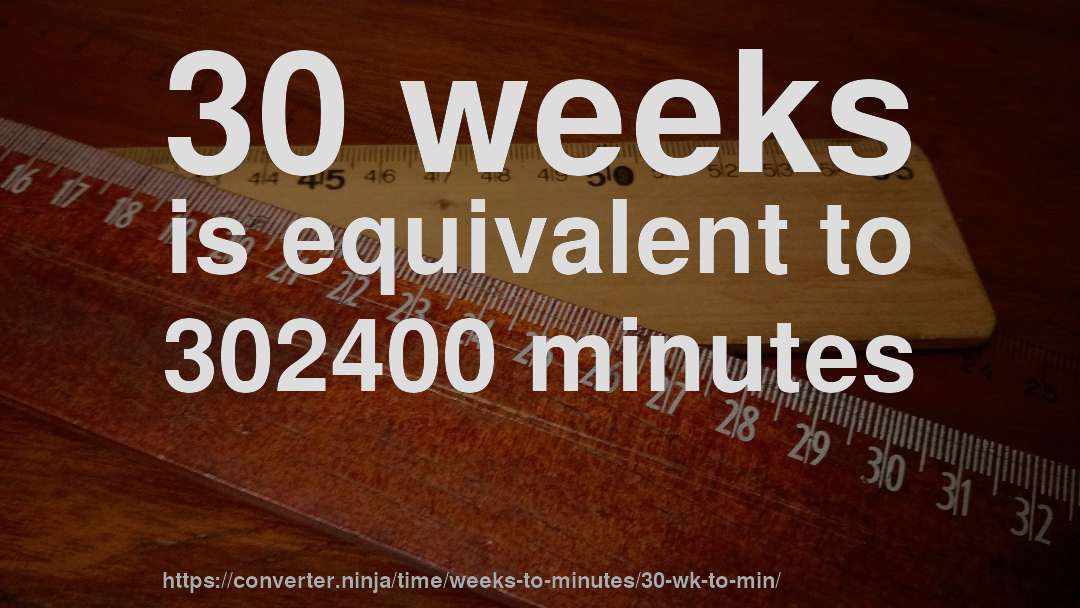 30 weeks is equivalent to 302400 minutes