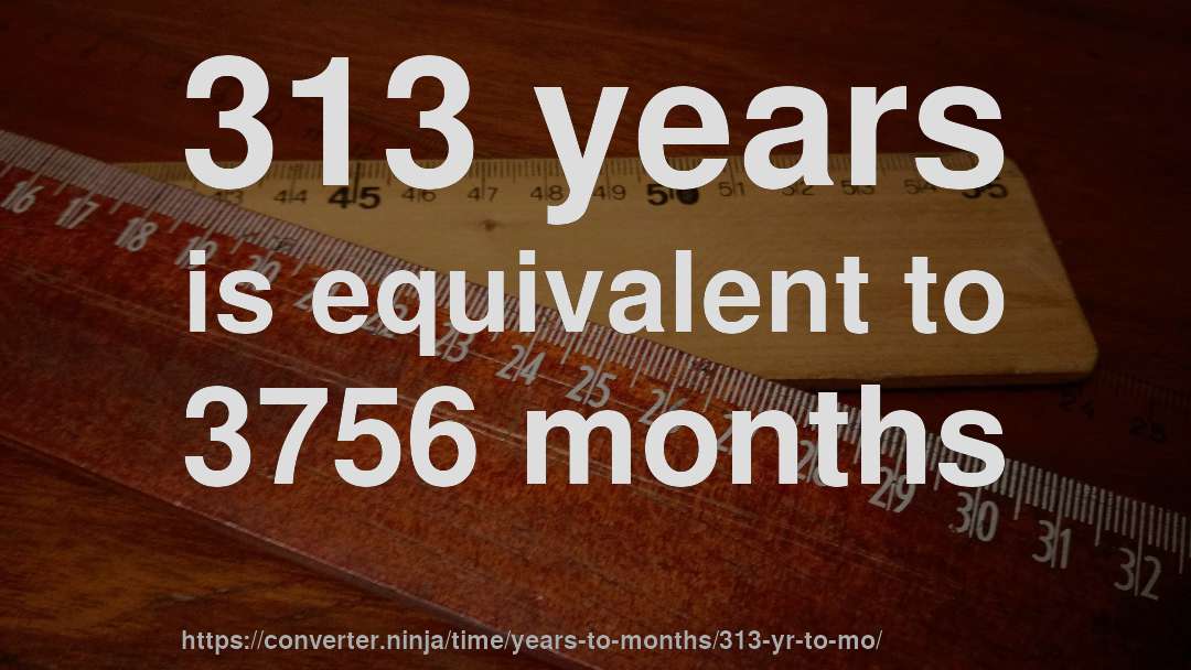 313 years is equivalent to 3756 months