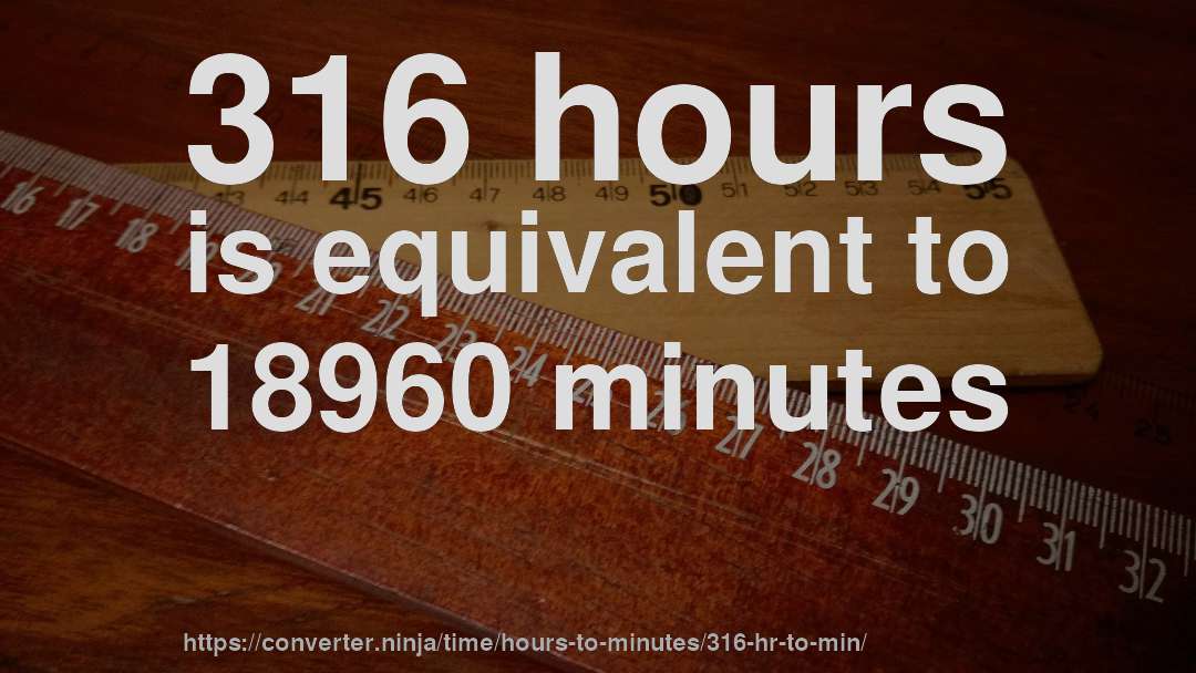 316 hours is equivalent to 18960 minutes