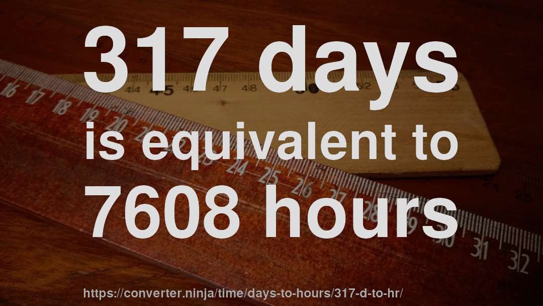 317 days is equivalent to 7608 hours