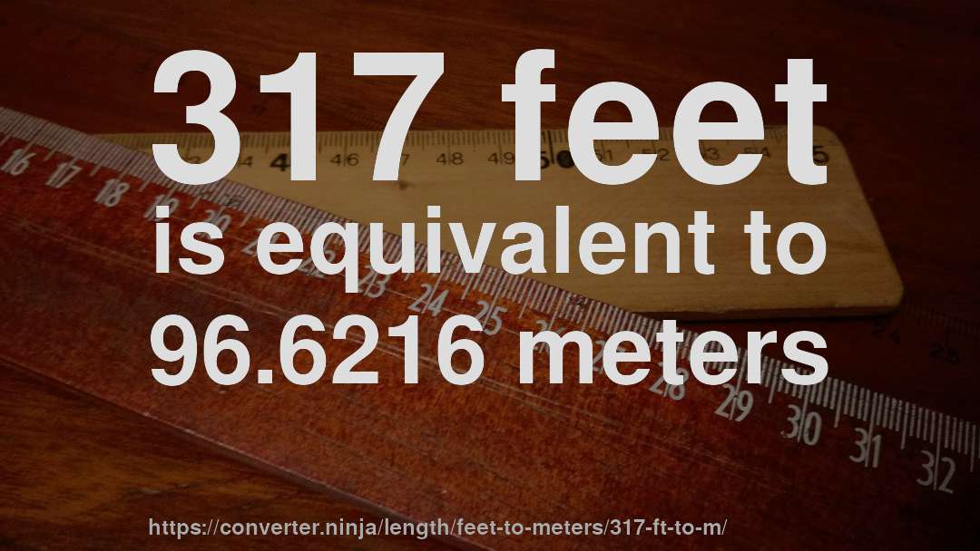 317 feet is equivalent to 96.6216 meters