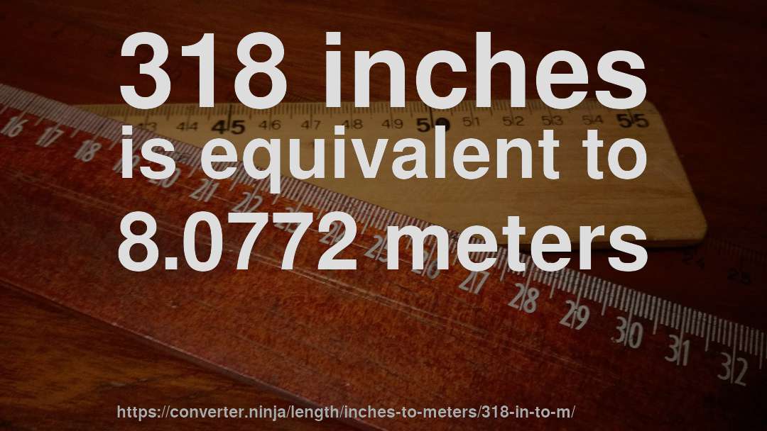318 inches is equivalent to 8.0772 meters