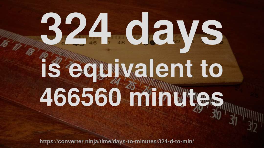 324 days is equivalent to 466560 minutes