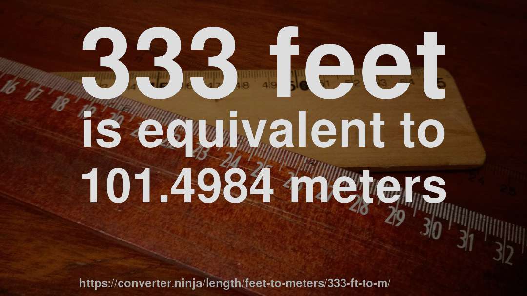 333 feet is equivalent to 101.4984 meters